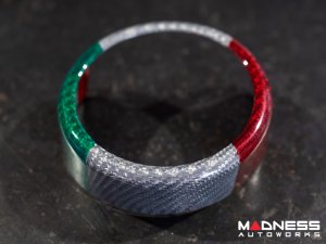 Alfa Romeo Giulia Front Emblem Frame Cover - Carbon Fiber - Italian Theme - Feroce Carbon